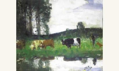 null Pierre Eugène MONTEZIN (1874-1946)
« La Pastorale », 1932
Huile sur toile,signée...
