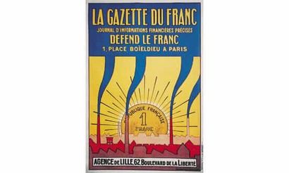 null LA GAZETTE DU FRANC 
“défend le franc”. Vers 1920 
Ch. SEREX
Imprimerie Jombart,...