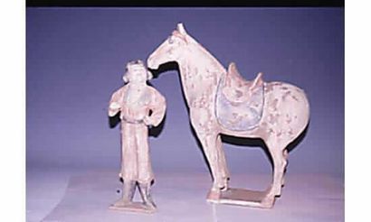 Dynastie des Tangs, cheval et son palfrênier...