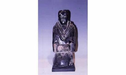 null Dynastie des Han (206-220 ap JC)
Belle dame de cour agenouillée en bois sculpté...