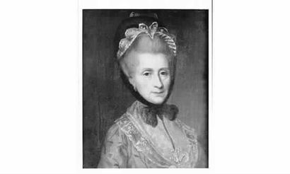 null Ecole FRANÇAISE vers 1780 « Portrait de femme à la robe rouge »
Toile.
53,5...