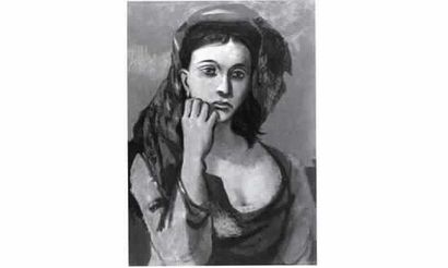 null Roland OUDOT (1897-1981). Femme à la coiffe rouge. Huile sur toile signée en...