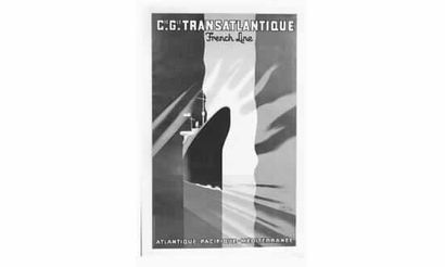 null Paul COLIN (1892-1985). Affiche pour le Transat « French Line ». Tirage d'époque,...