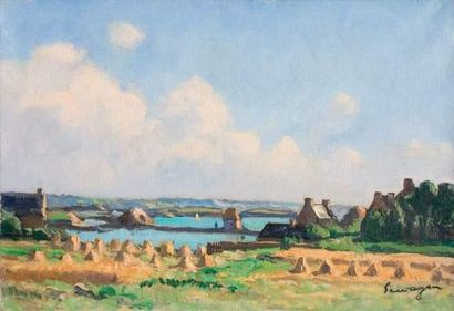 null Lucien SEEVAGEN (1887-1959)
« Bréhat "Le moulin" »
Huile sur toile, signée en...