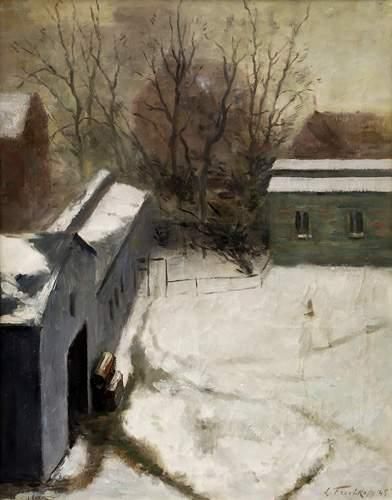 null Léonid FRECHKOP (1897-1982)
Village sous la neige, 1945
Toile.
Signé en bas...
