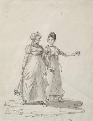 null Jean-Jacques LACOSTE-RIGAIL (Montauban 1782-1853)
Deux élégantes
Plume et encre...