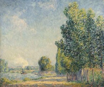 null Francis PICABIA (1879-1953)
A l'approche de l'automne, Villeneuve sur Yonne
Toile.
Signé...