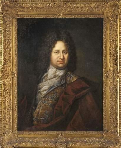 null Ecole FRANCAISE vers 1730, entourage de Hyacinthe RIGAUD
Portrait d'homme au...