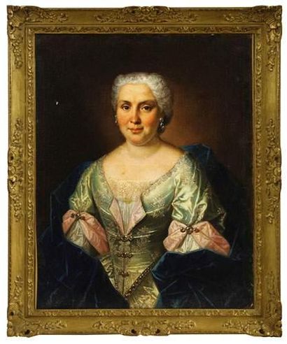 null Ecole FRANCAISE vers 1750, entourage de Donat NONNOTTE
Portrait de femme à la...