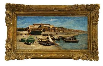null Ecole ITALIENNE vers 1840
Paysage de pêcheurs
Toile.
18,5 x 37 cm
(Restaura...