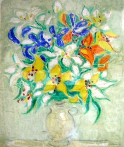 André COTTAVOZ (1922- ?) Bouquet d'iris Gravure...