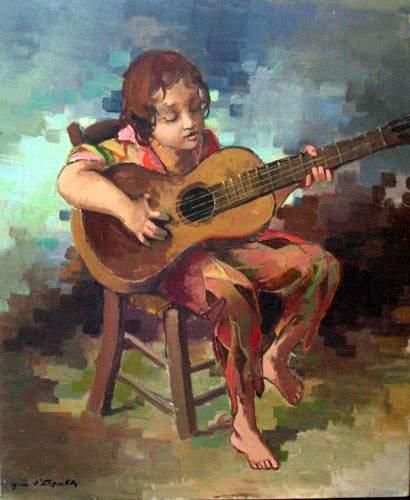 Jean D'ESPARBES (1898-1968) L'enfant Arlequin...