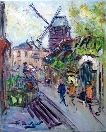 Georges BERGER (1908-1976)
Moulin de la galette
Toile.
Signé...