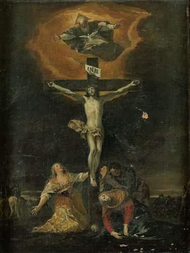École ALLEMANDE vers 1640
La Crucifixion
Toile.
(Accidents,...