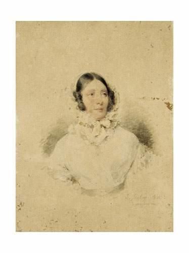 null Jean-Baptiste ISABEY
(Nancy 1767 - Paris 1855)
Portrait de jeune femme, 1802
Crayon...
