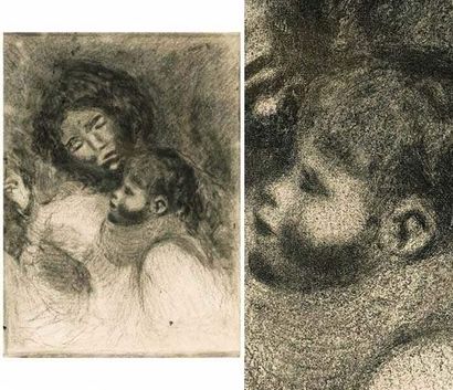 null Pierre-Auguste RENOIR
(1841-1919)
Maternité, 1902
Dessin au fusain et à l'estompe,...