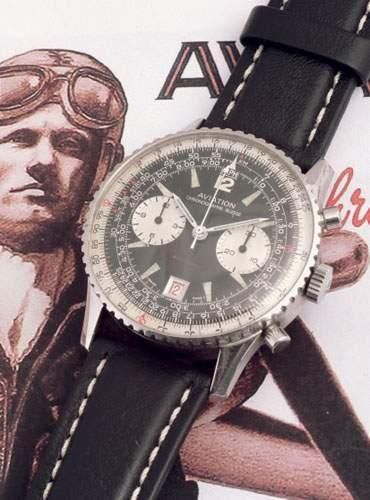 null AVIATION/SWISS (Chronographe type Navitimer), vers 1980
Chronographe d'aviateur...