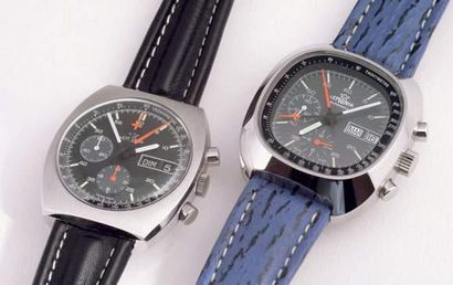 null LEMANIA (Chronographe), vers 1970
Chronographe en acier de forme tonneau 70...