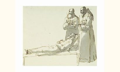 null François-Marius GRANET (Aix 1775-1849)
Veillée funéraire d'un franciscain
Plume...