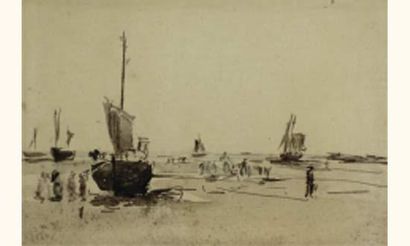 null Eugène Boudin (1824-1898)
Bord de mer
Crayon et aquarelle, daté 1864 en bas...