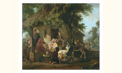 null Jean-Louis DEMARNE(Bruxelles 1744 ou 1754 - Paris 1829)
L'heureuse famille
Panneau...