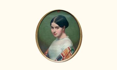 null Léon BRUNEL-ROCQUE (1822-1871)
Portrait de jeune fille au châle
Sur sa toile...