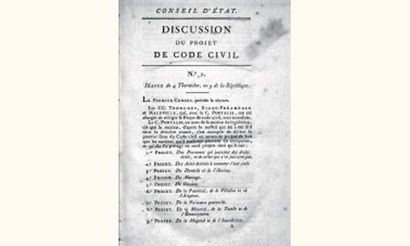 null CONSEIL D'ETAT. Discussion du Projet de Code Civil. An 9- An X de la République....