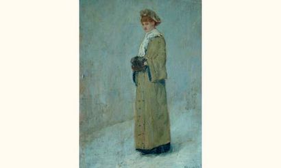 null DAUVERTRE (Actif vers 1900)	

Jeune fille dans la neige

Sur sa toile d'origine.
Signée...