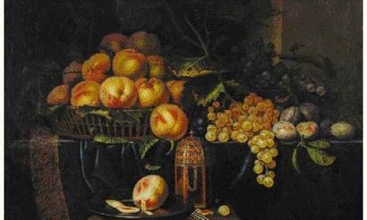null Paul LIEGEOIS (actif en France au milieu du XVIIe siècle) 

Panier d'abricots,...