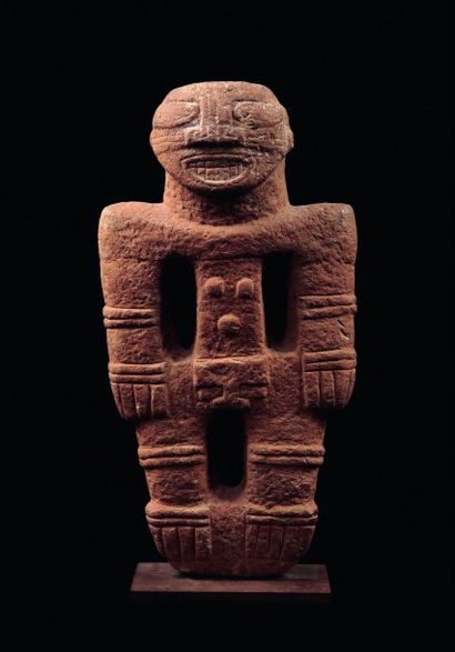null Grande statue anthropomorphe Culture Diquis, Costa Rica Grès H_45 cm Période...