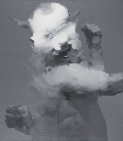 Yang Shaobin (né en 1963) Grey Figure : Fighting n°1, 2001 Huile sur toile. Olie...
