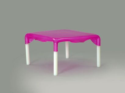 Alexis Tricoire Prototype Table basse «Dali» à plateau carré à bords arrondis en...
