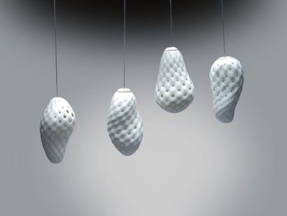 Lars Spuybroek Nox - Prototype lampe 'My light' de forme organique ajourée. Frittage...