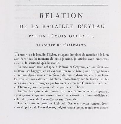 [Bulletin de la Grande Armée] Bataille de Preussisch-Eylau, gagnée par la Grande-Armée,...