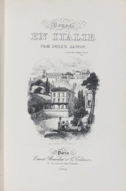 JANIN. Jules. Voyage en Italie. Paris, Bourdin, 1839. Grand in-8, chagrin chaudron,...