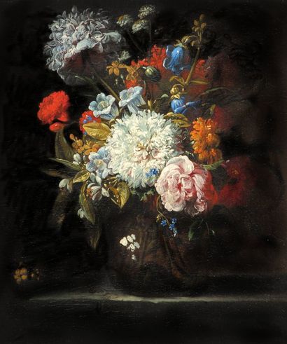 Gaspar Pieter Verbruggen. (Anvers 1664-1730) Nature morte au bouquet de fleurs sur...