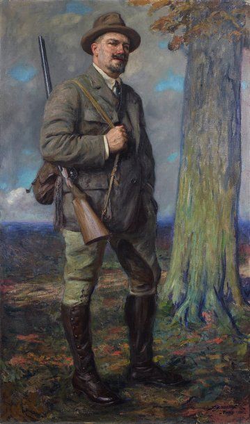 Lucien Jonas (1880-1947) Portrait de chasseur, 1925 Huile sur toile Portret van een...