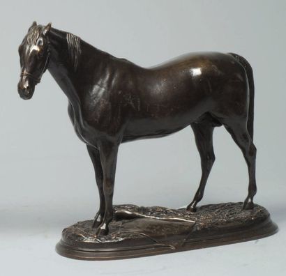 Pierre Lenordez (1815-1892) « The Baron » Bronze à patine brun-noir nuancée. Fonte...