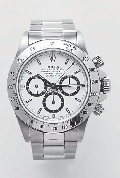 ROLEX «OYSTER PERPETUAL COSMOGRAPH DAYTONA». Bracelet montre chronographe en acier....