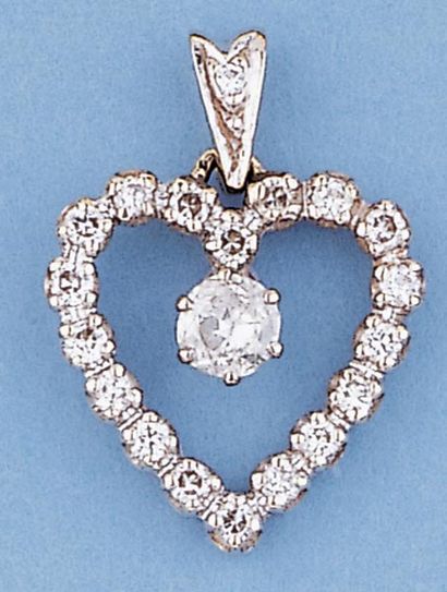  Pendentif 'Coeur' entièrement serti de diamants...