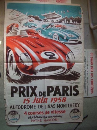 GEO HAM Grand Prix de Paris 1958. Affiche non entoilée. 60 x 40.