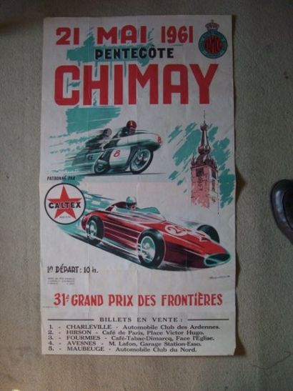 CHIMAY 31ème Grand Prix des Frontières 1961. 83 x 47. Affiche non entoilée.