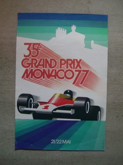 MONACO. 35ème Grand Prix 1977 60 x 40. Affiche non entoilée.