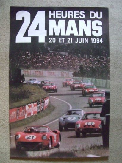 24 Heures du Mans 1964 59 x 38. Affiche non entoilée.