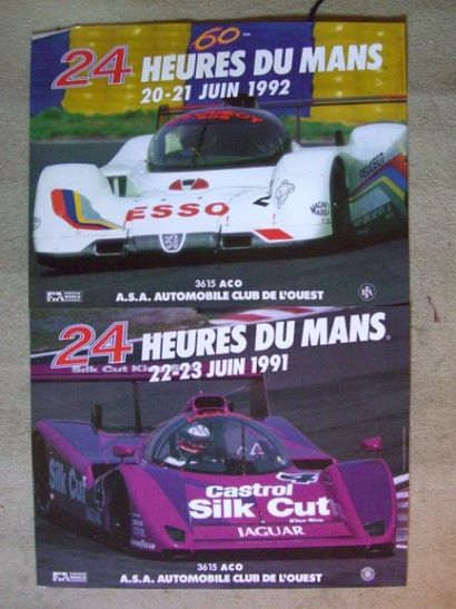 24 Heures du Mans 1991 et 1992 53 x 40. Affiches non entoilées.