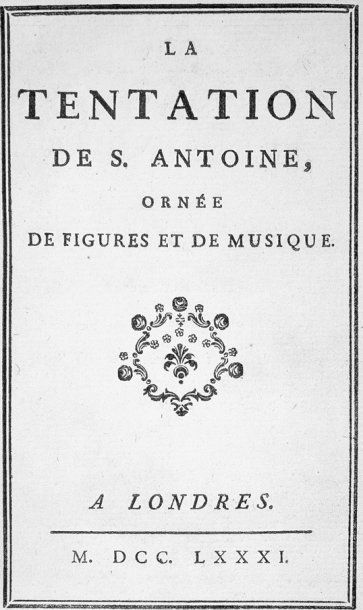 Curiosa./[SEDAINE] La tentation de Saint Antoine, ornée de figures et de musique....