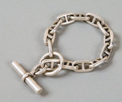 HERMES Paris Bracelet «Chaîne d?ancre» en argent. Poids: 86 g environ.
