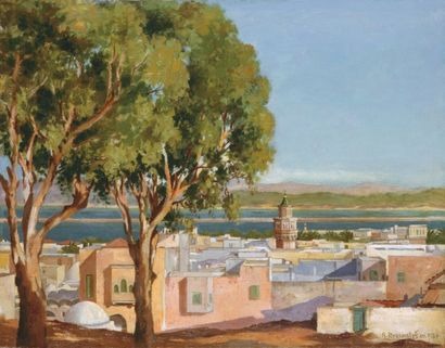 A.BRAUNSTEFFER (XXème siècle) Tunis. Huile sur toile, signée et datée 1938 en bas...