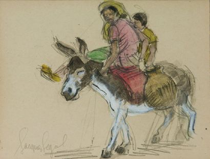 Jacques SEGAL (Né en 1938) Paysan et son chameau - Une mère et sa fille sur leur...