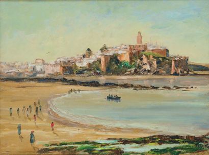 Francis CARIFA (1890-1975) « Vue de Rabat-Salé ». Huile sur panneau, signée en bas...